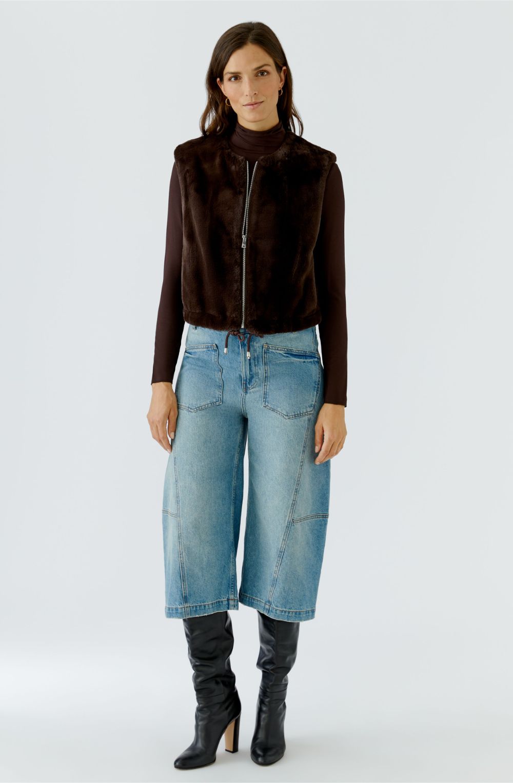 Chocolate Torte Faux Fur Waistcoat