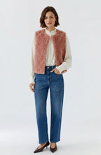 Rose Fluffy Faux Sheep Skin Waistcoat