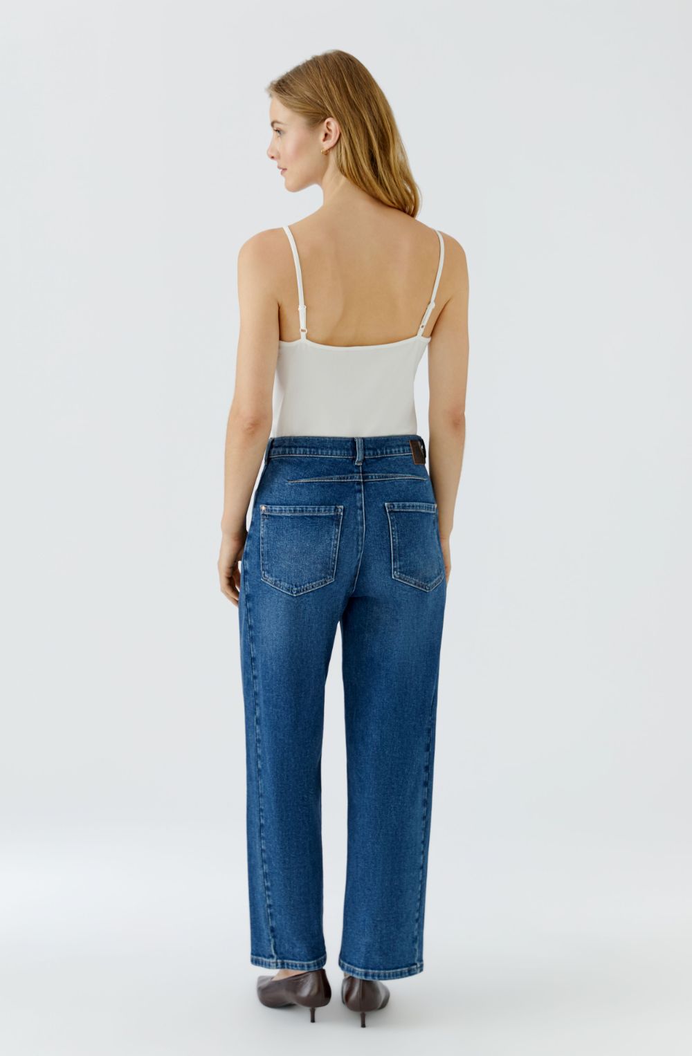 Bright Blue Denim Barrel Jeans