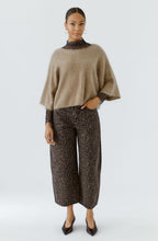 Brown Grey Leopard Print Cropped Balloon Jeans