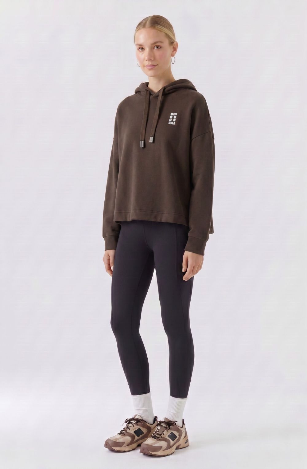 Mulch Brown Voyager Slogan Hoodie