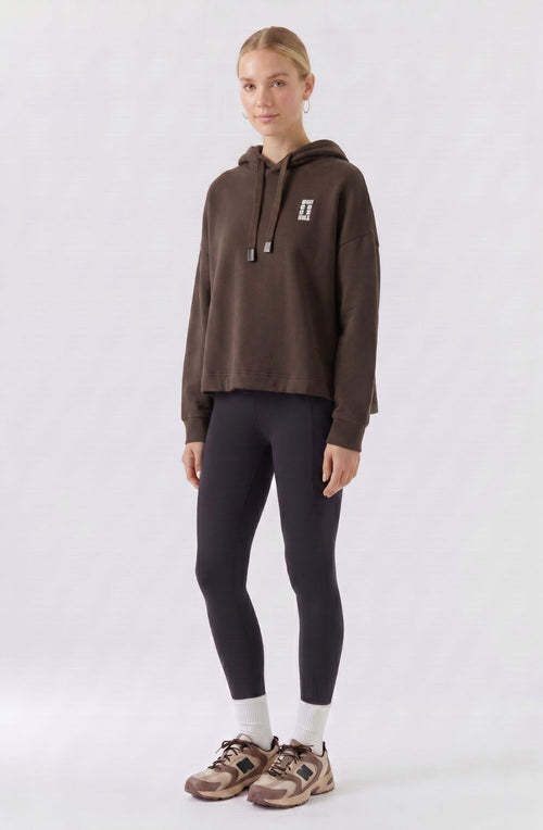 Mulch Brown Voyager Slogan Hoodie