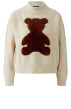 Light Beige Melange Fluffy Brown Bear Jumper