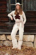 Light Beige Melange Fluffy Brown Bear Jumper