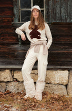Light Beige Melange Fluffy Brown Bear Jumper