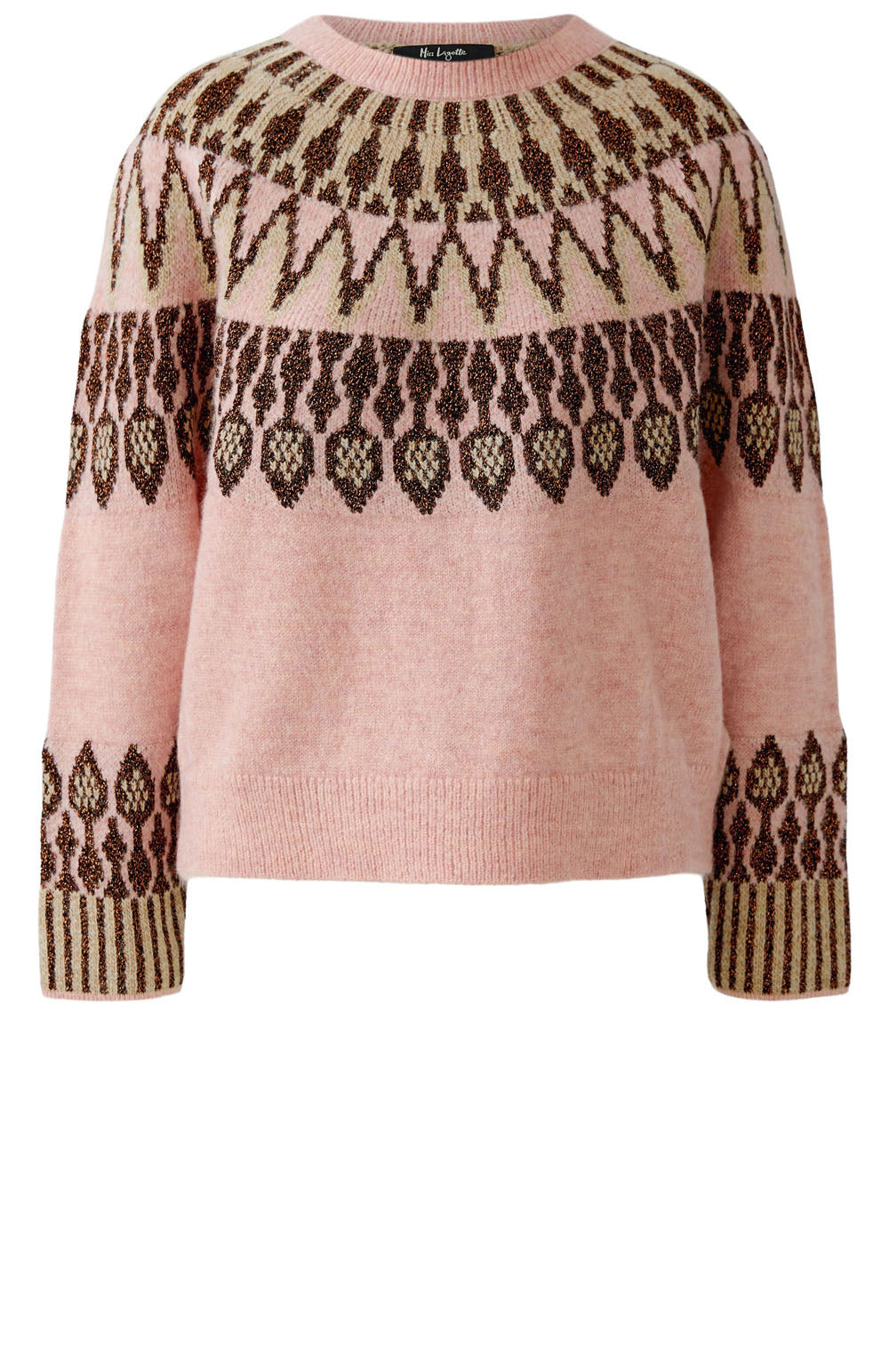 Pink and Bronze Shimmer Fair Isle Jumper