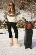 Off White and Black Shimmer Fair Isle Jumper