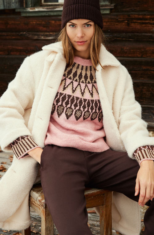 Pink and Bronze Shimmer Fair Isle Jumper