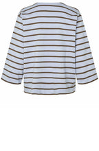Zen Blue Striped Brivora V-Neck Sweatshirt