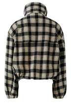 Black and Beige Brushed Check Jacket