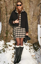 Black and Beige Brushed Check Jacket