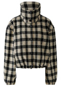 Black and Beige Brushed Check Jacket