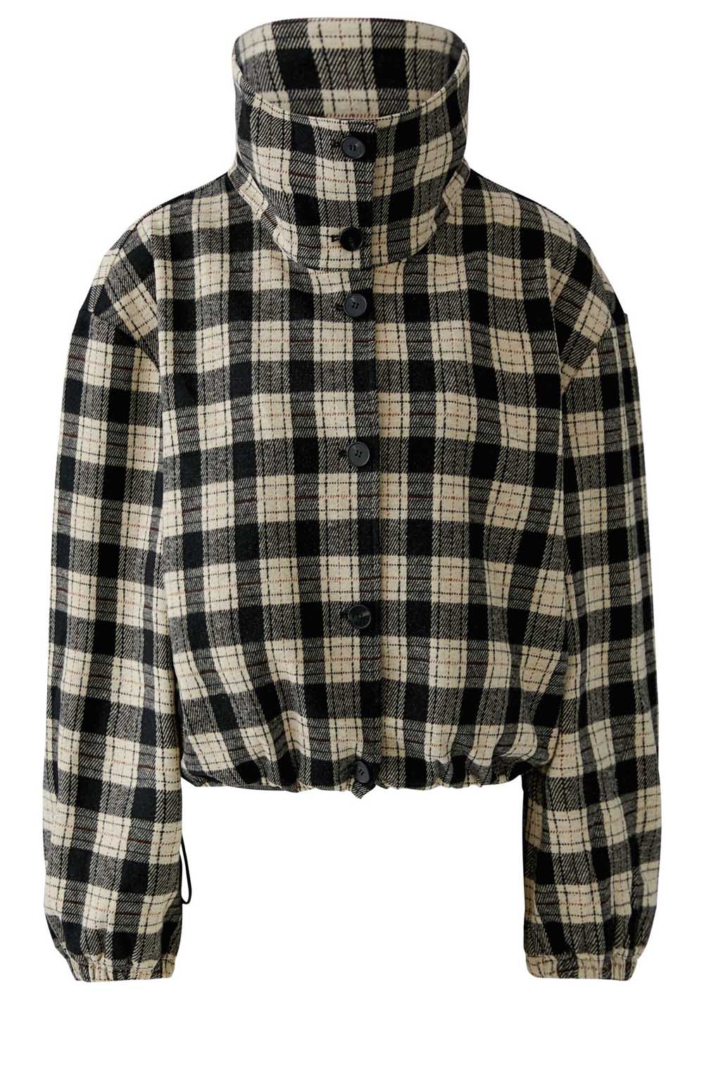 Black and Beige Brushed Check Jacket