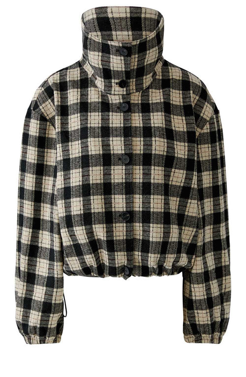 Black and Beige Brushed Check Jacket