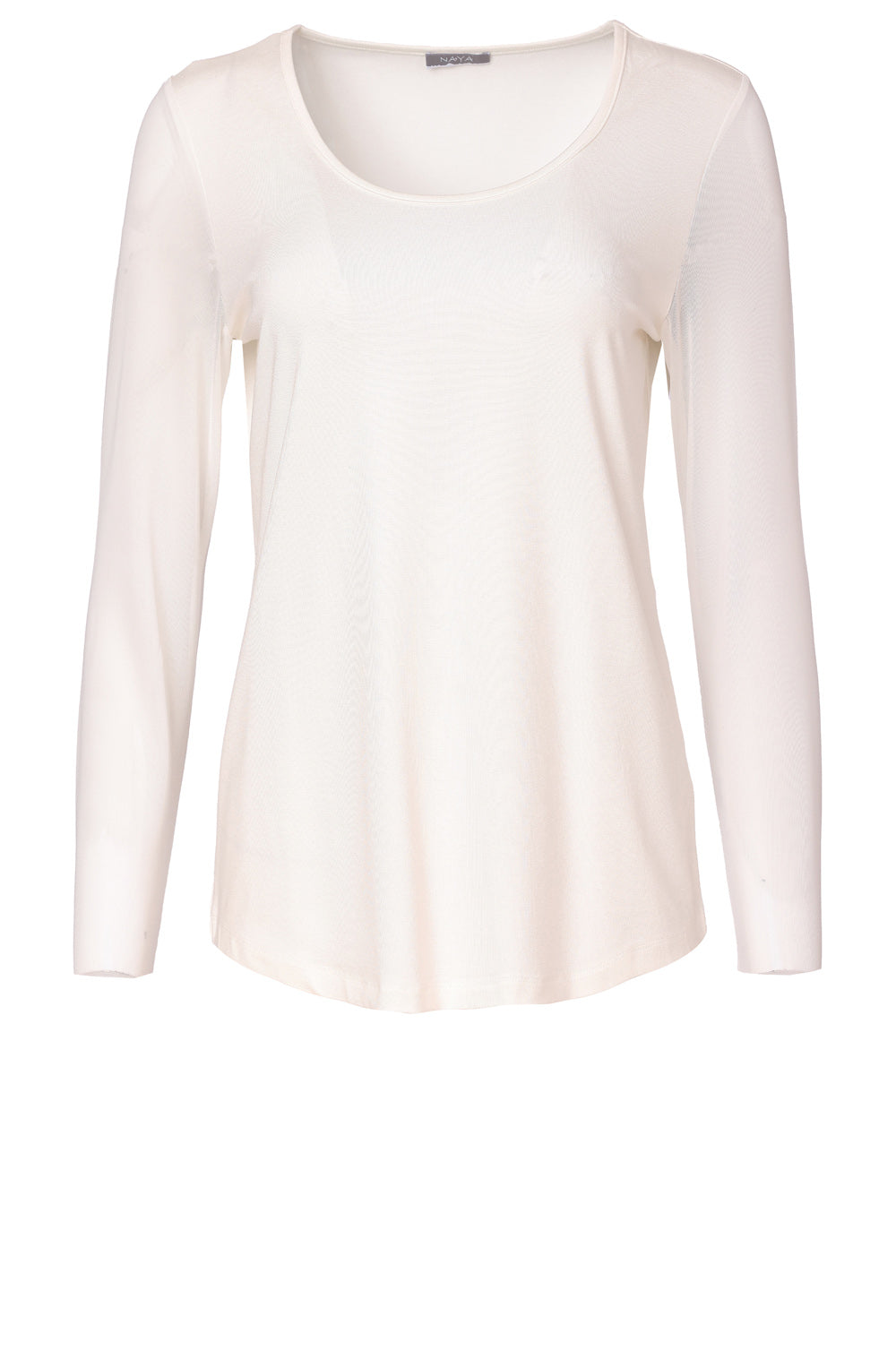Cream Mesh Sleeved Top