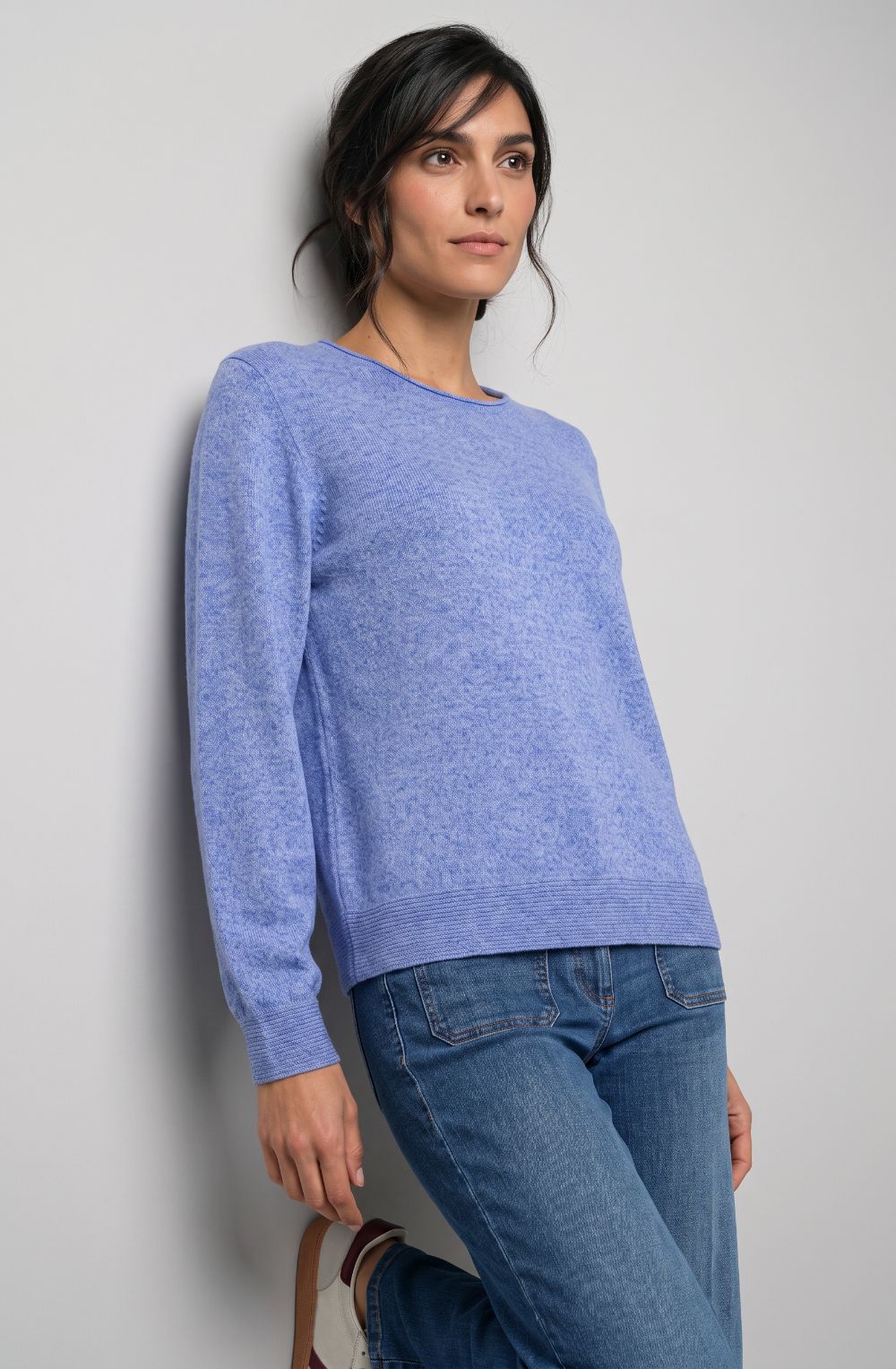 Cobalt Melange Round Neck Henny Jumper