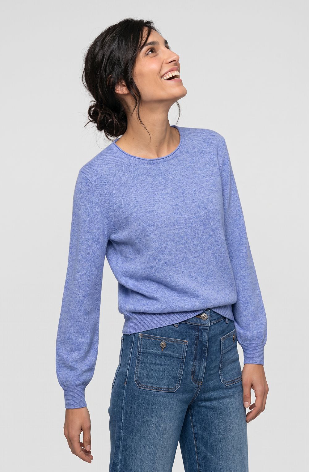 Cobalt Melange Round Neck Henny Jumper
