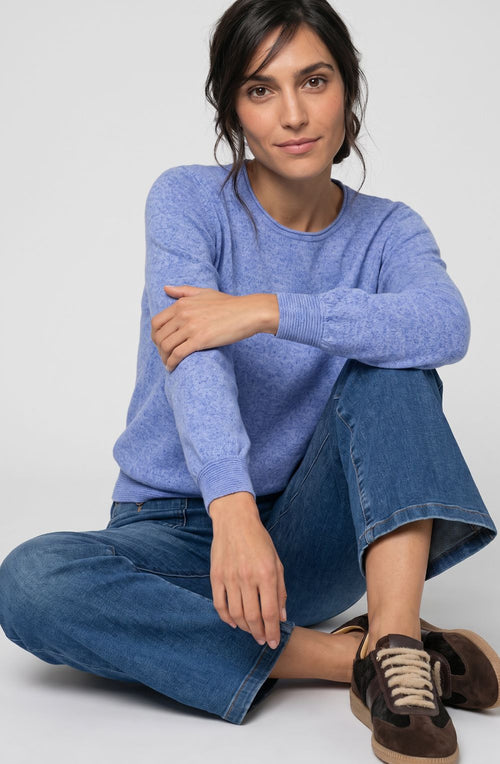 Cobalt Melange Round Neck Henny Jumper