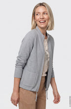 Pearl Grey Melange Drawstring Henny Cardigan