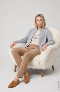 Pearl Grey Melange Drawstring Henny Cardigan
