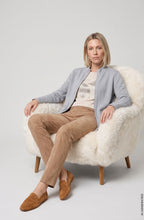 Pearl Grey Melange Drawstring Henny Cardigan