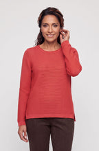 Sienna Red Horizontal Knit Henny Jumper