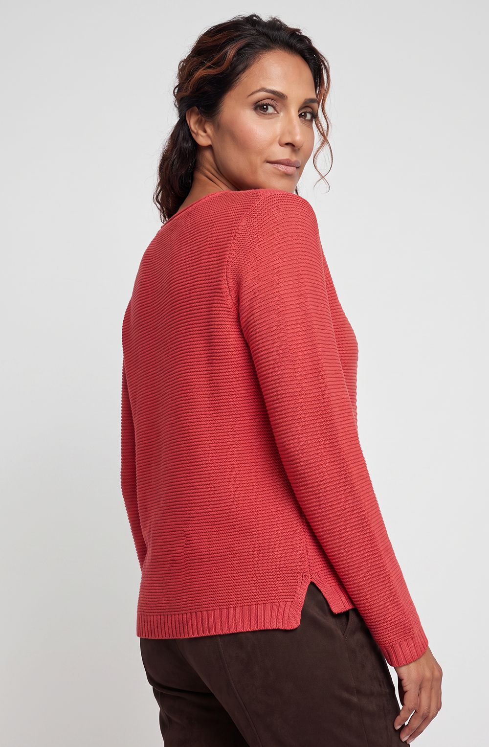 Sienna Red Horizontal Knit Henny Jumper