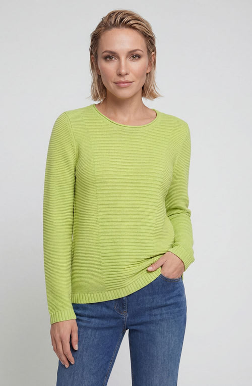 Wild Lime Horizontal Ribbed Knit Henny Jumper