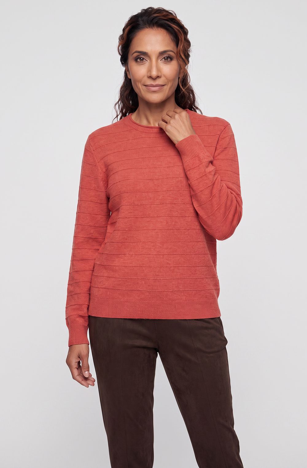 Sienna Red Textured Knit Henny Jumper