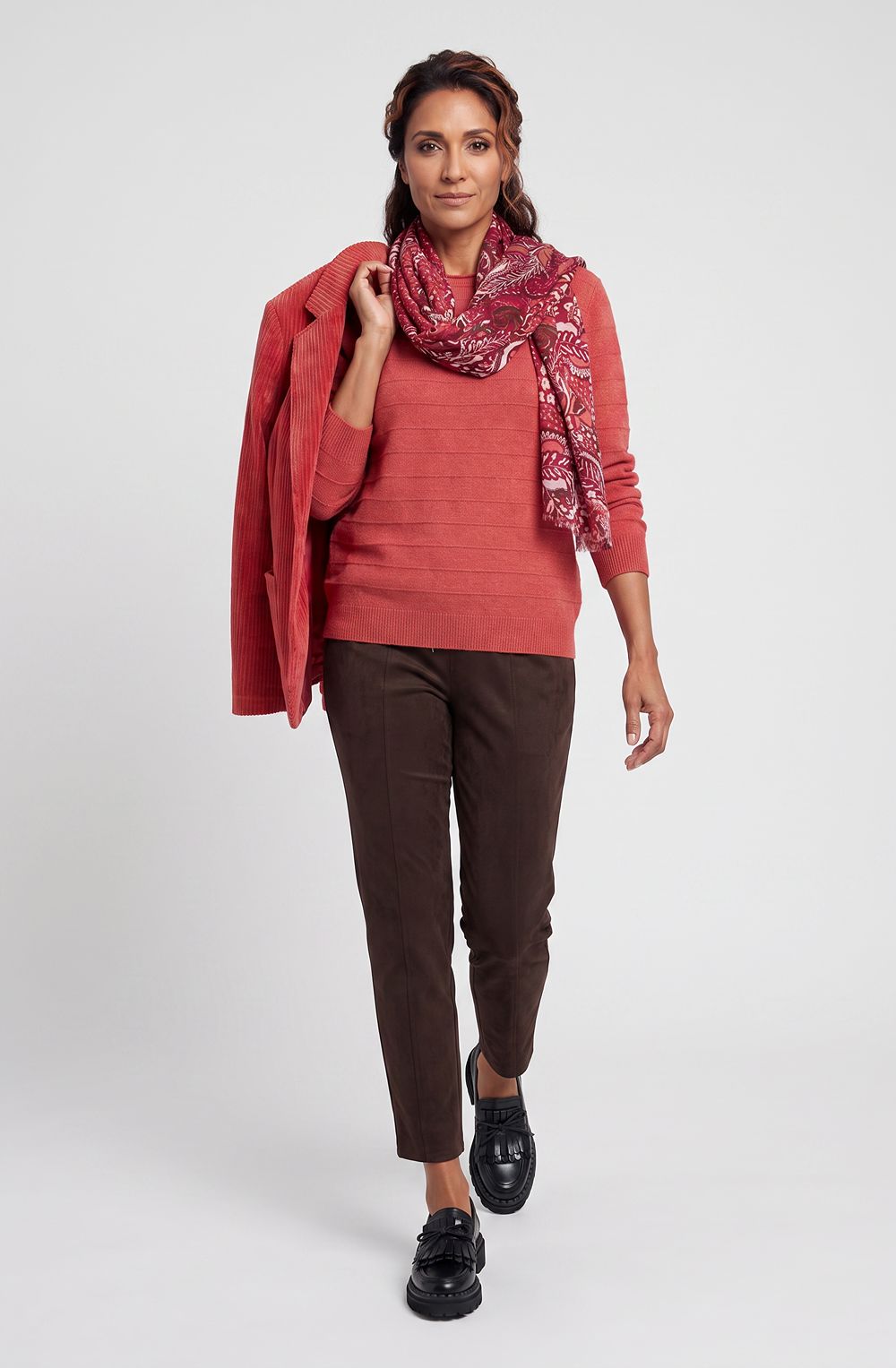 Sienna Red Textured Knit Henny Jumper