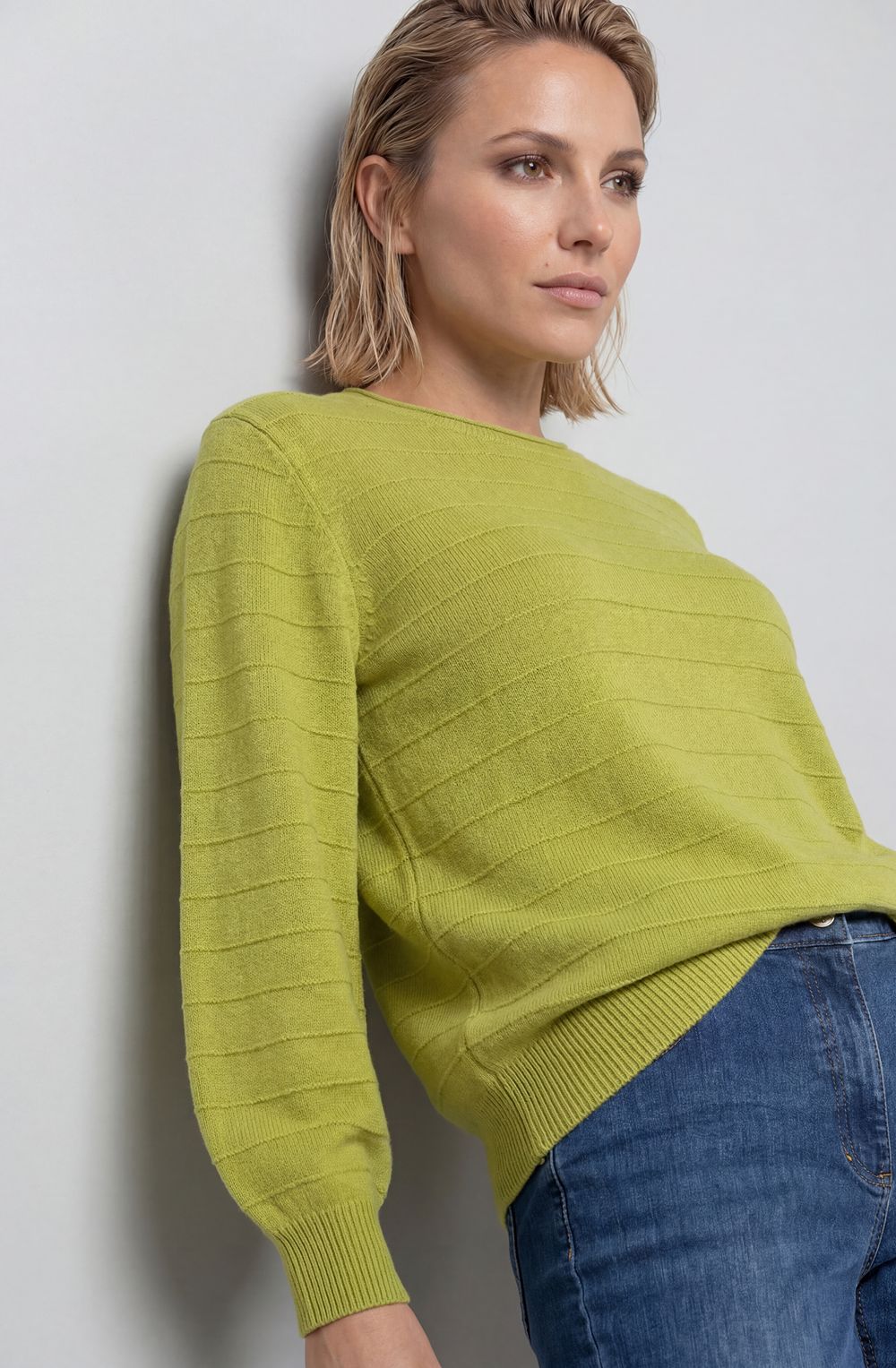 Wild Lime Textured Knit Henny Jumper