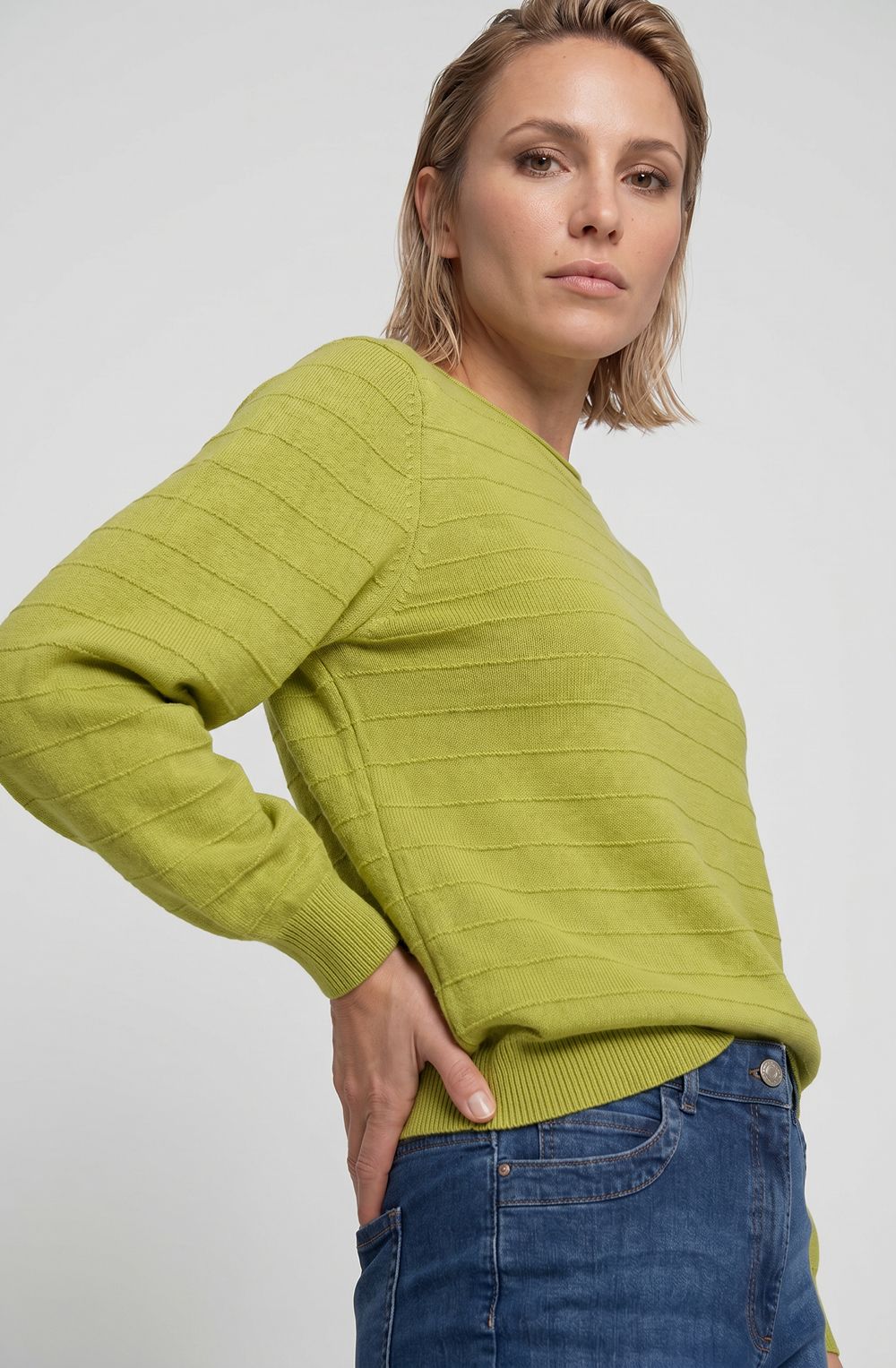 Wild Lime Textured Knit Henny Jumper
