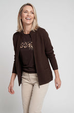 Coffee Bean High Neck Eva Cardigan
