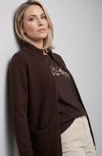 Coffee Bean High Neck Eva Cardigan