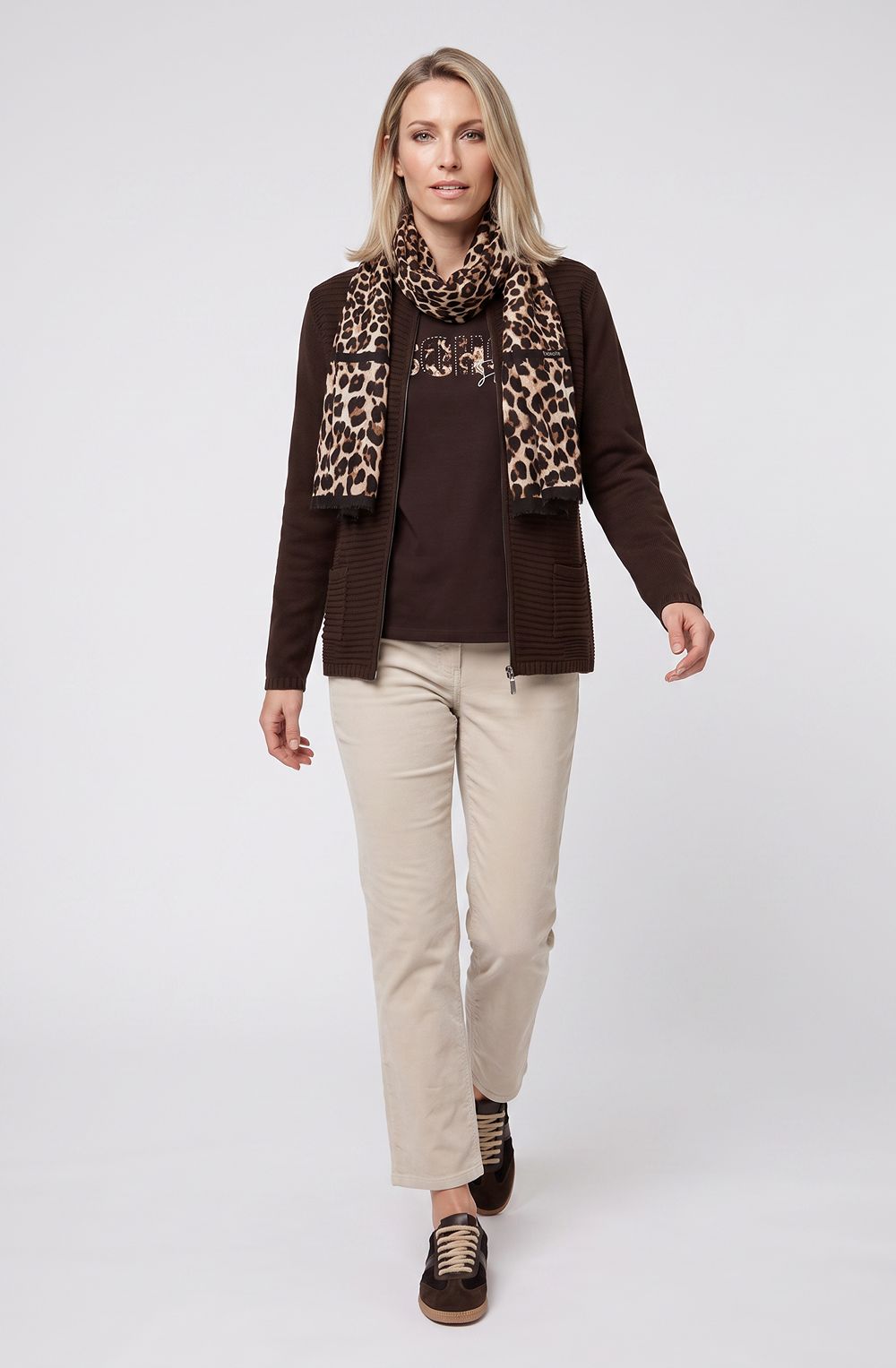 Coffee Bean High Neck Eva Cardigan