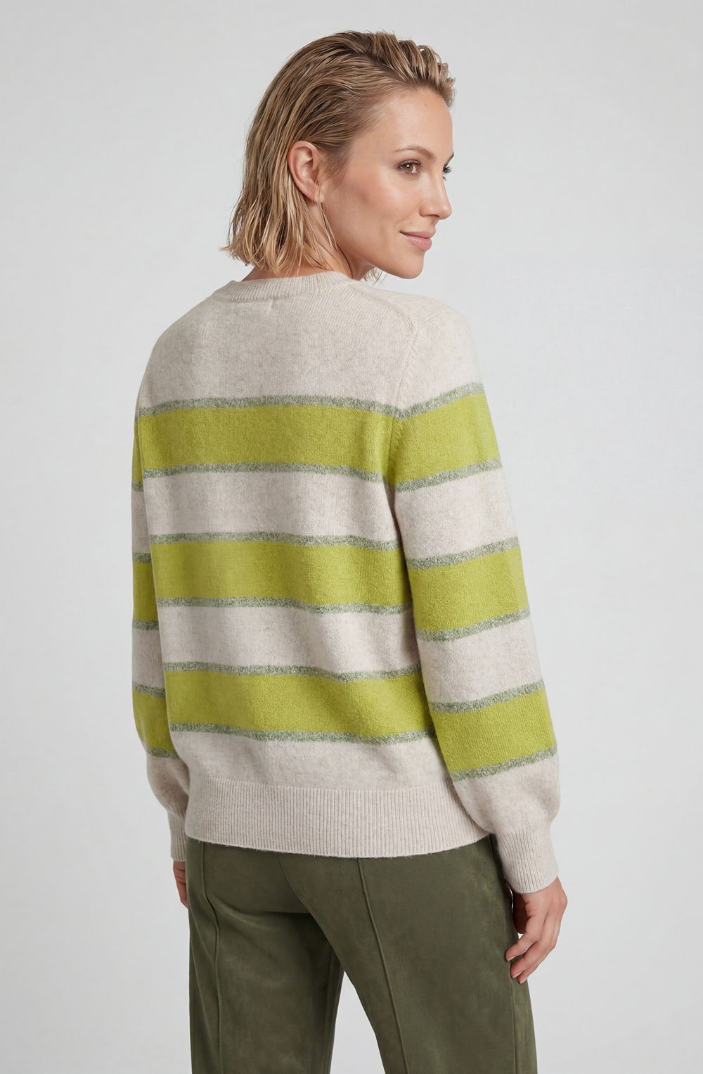 Wild Lime Striped Relaxed Fit Henny Jumper