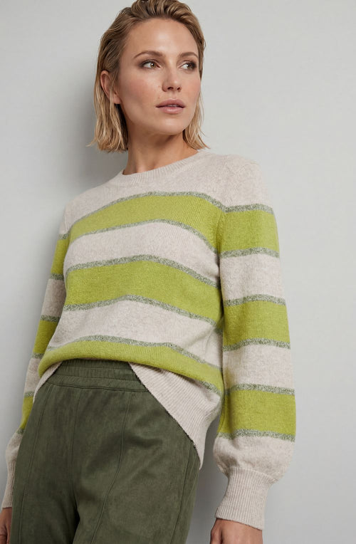 Wild Lime Striped Relaxed Fit Henny Jumper