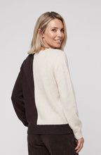 Almond Beige Animal Print Colour Block Henny Jumper