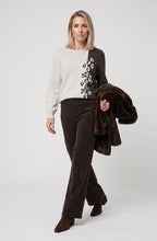 Almond Beige Animal Print Colour Block Henny Jumper