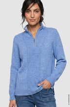 Cobalt Melange High Neck Quarter Zip Henny Jumper