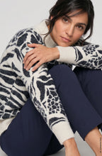 Ink Blue Patterned Fluffy Knit Cora Jumper