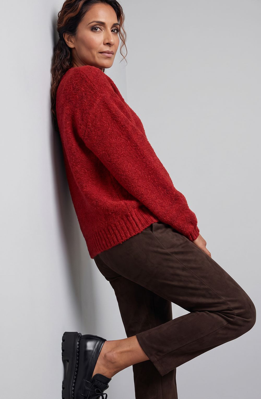 Sienna Red Bucle Knit Henny Jumper
