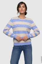 Cobalt Melange Striped Round Neck Jumper