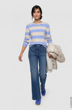 Cobalt Melange Striped Round Neck Jumper
