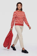 Sienna Red Striped Round Neck Henny Jumper