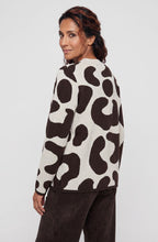 Almond Beige and Coffee Bean Bold Print Henny Jumper