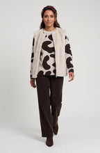 Almond Beige and Coffee Bean Bold Print Henny Jumper
