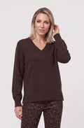 Coffee Bean V-Neck Henny Jumper