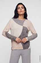 Almond Beige and Grey Abstract Design Henny Jumper