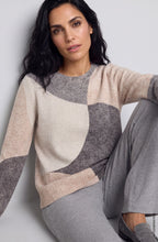 Almond Beige and Grey Abstract Design Henny Jumper